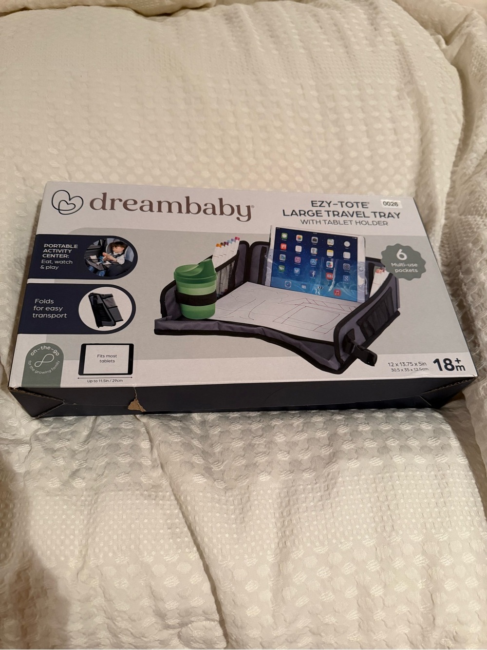 dreambaby Ezy-Tote Large Travel Tray in Gray - Kids Activity & Tablet Holder